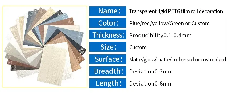 Color Pet Petg Sheet Furniture Panel Laminating Film
